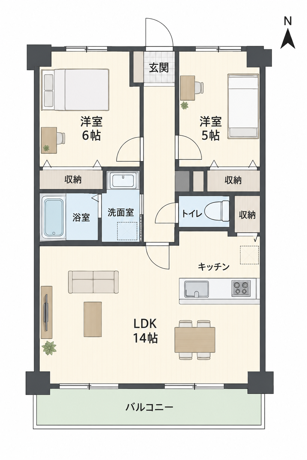 住まいの方位レポートが解析する間取り図の例
