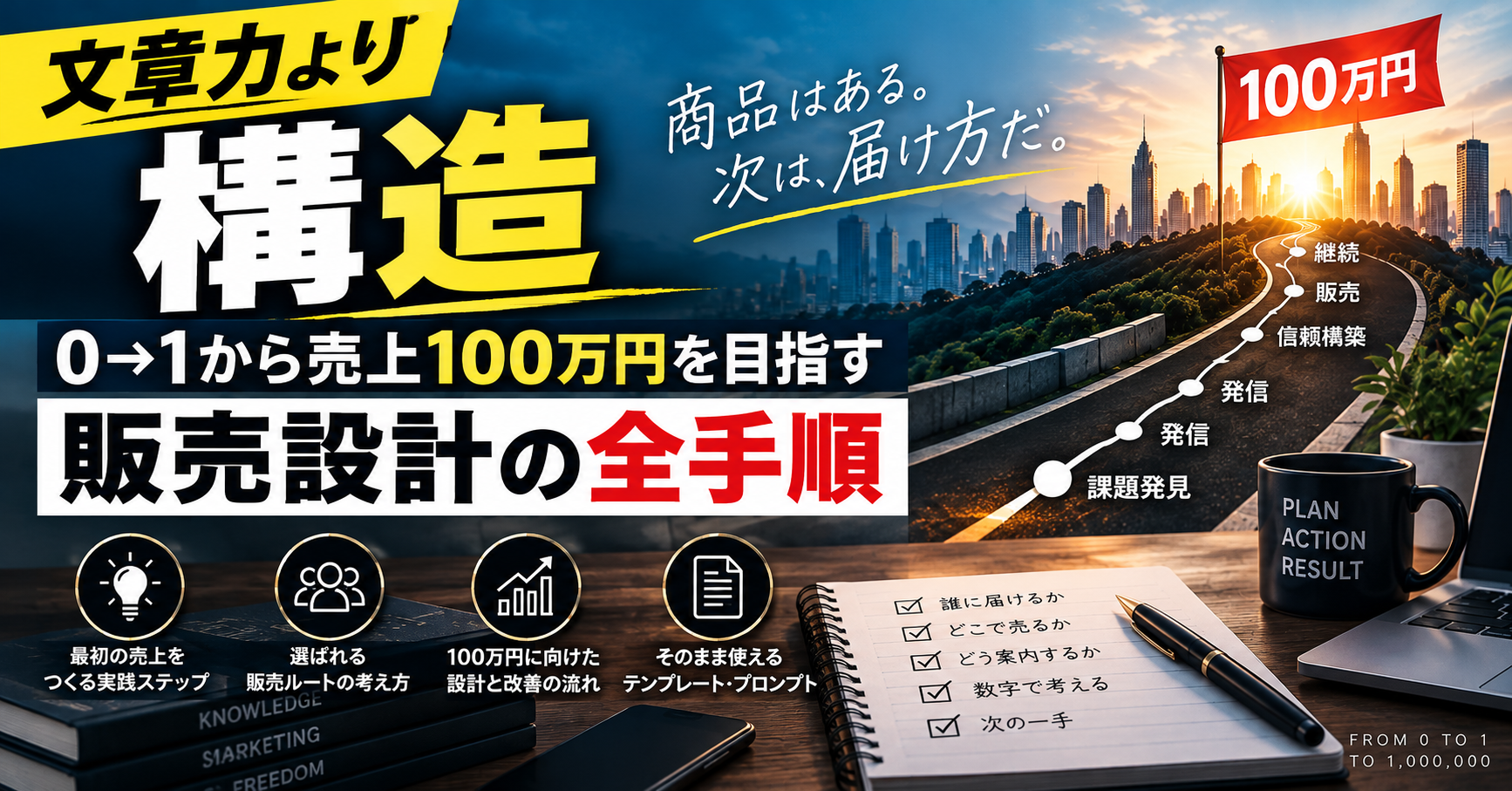 文章力より構造。0→1から売上100万円を目指す販売設計の全手順